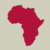 Red-filled shape of the continent of Africa