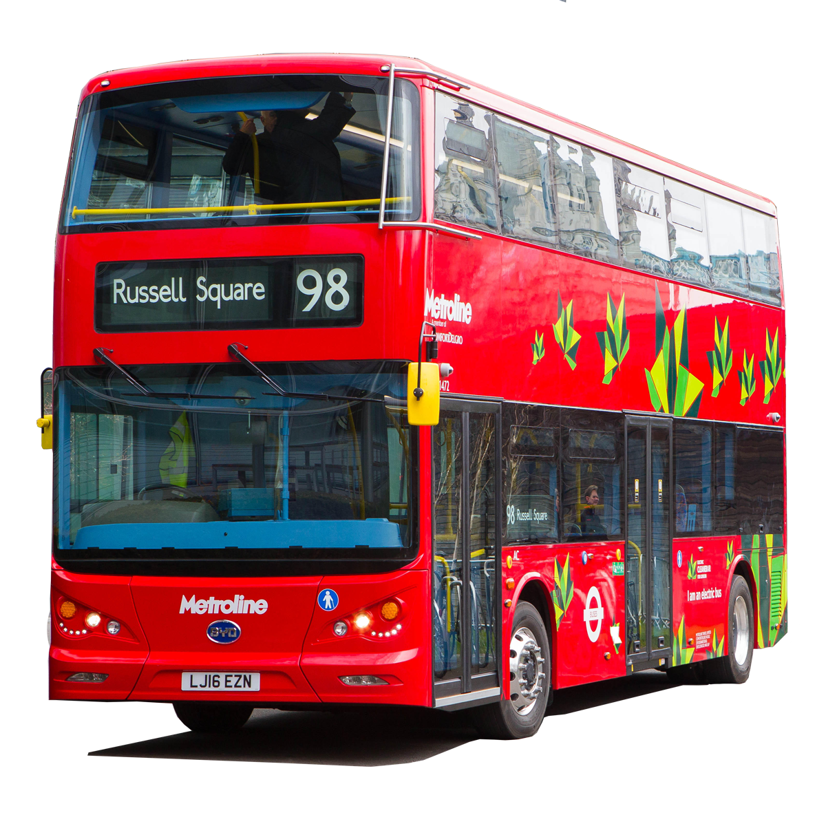 Red double decker Electric bus