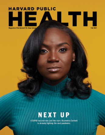 Cover of Harvard Public Health Magazine for Fall 2021 with Kizzmekia Corbett