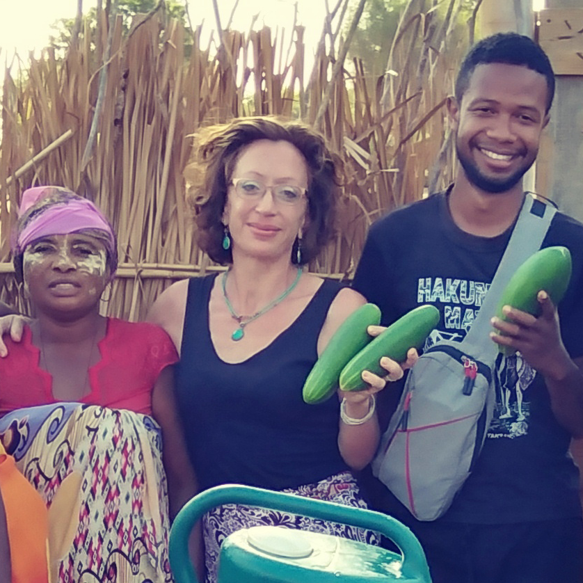 Reef Doctor’s Emma Gibbons with villagers near Bay of Ranobe