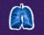 Illustration: A pair of CGI blue lungs with a cut-out white border on a purple-pixelized background.