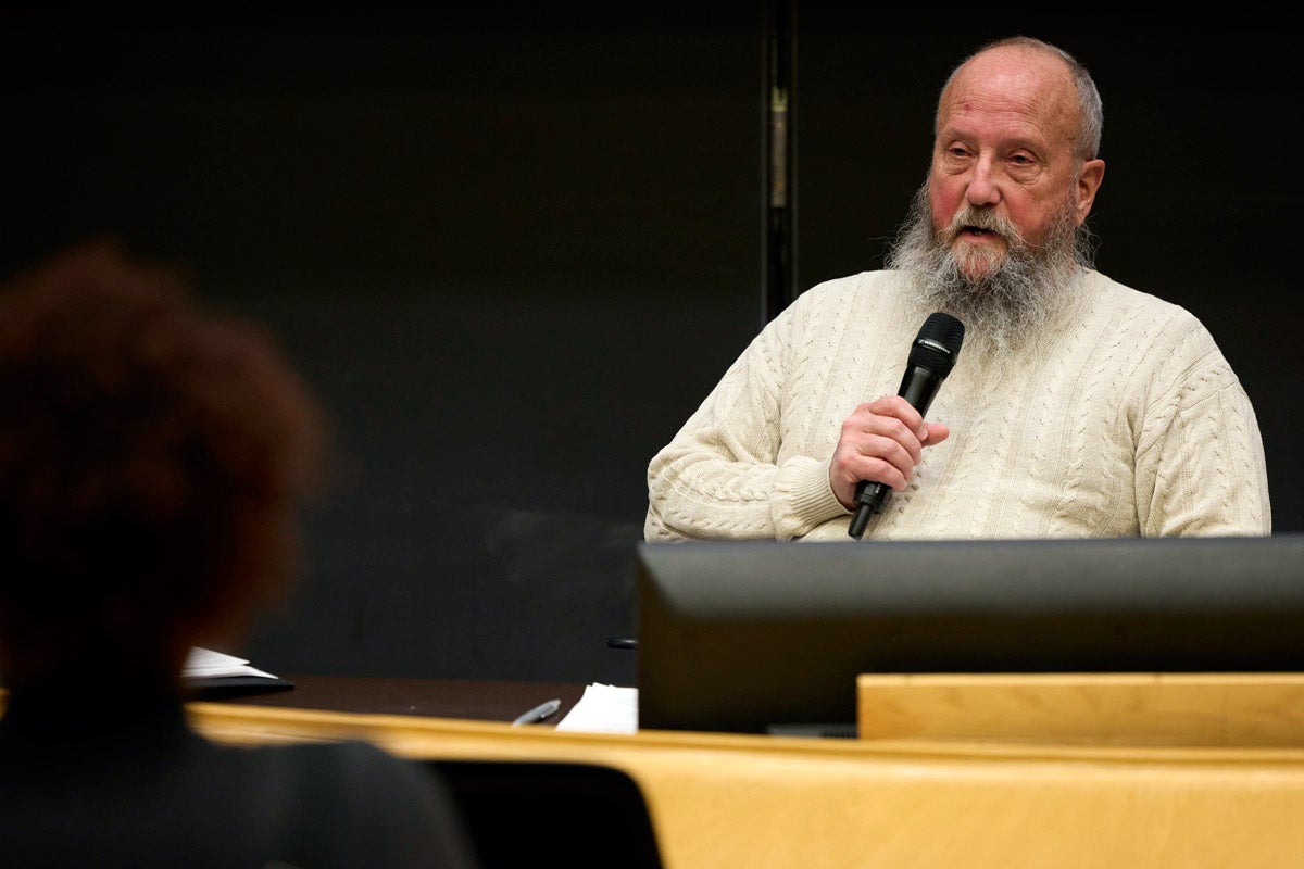 Jim Morris speaking at an event