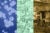 图片三联：新冠肺炎病毒特写（蓝色），混合纸币（绿色），前景是一个带儿童自行车的贫民窟（深褐色）。